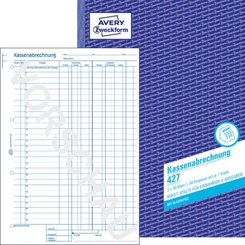 Kassenbuch A4/2x50BL ZWECKFORM 427